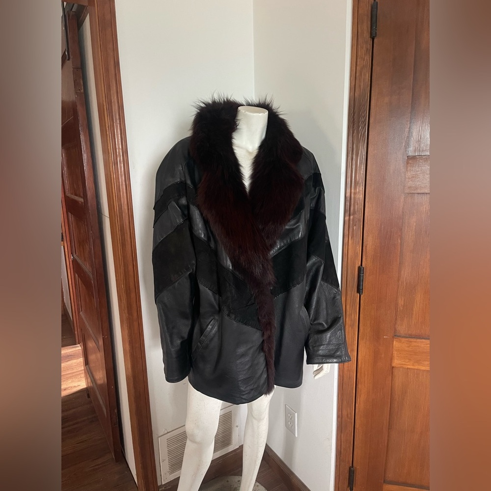 Vintage Marvin Richards Black Coat with Dark Fur Accent